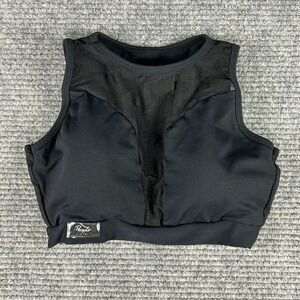 People Fit‎ Black Heart Mesh Lace Panel Athletic Crop Top Sports Bra Athleisure